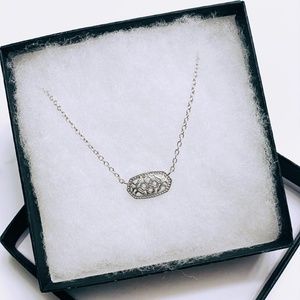 Elisa Rhodium Filigree Pendant Necklace